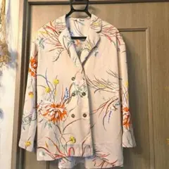 H&M エイチアンドエム 花柄　ダブルブレストジャケット ボタニカル柄