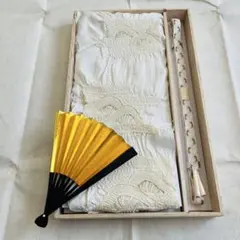 [美品]礼装用帯揚げ　帯締め　末広　結婚式　黒留袖　フォーマル