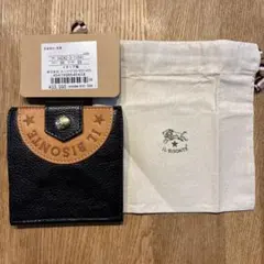 IL BISONTE 二つ折り財布 黒/茶 保存袋付き