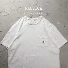 NAUTICA 白Tシャツ 刺繍　胸ポケット　シンプル