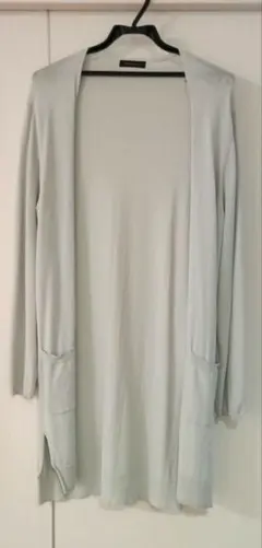 レディース　ロングカーディガン　Ｌ　ライトグレー