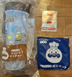 すかいらーく　アンパンマンピッチャー　アンパンマンポシェット　マグネット
