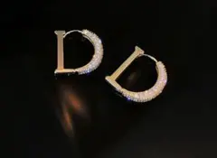 インポートアクセサリー　ディオール　Dior　ピアス　ゴールドカラー