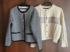 ラウンドネック　ニットカーディガン　長袖　秋冬　レディース　SHEIN