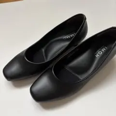 【美品】洋服の青山I.M.G.N ビジネスブラックパンプス 22.0cmのサムネイル