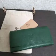 新品 イルビゾンテ 本革 レザー 三つ折り 財布 ウォレット ヴェルデ グリーン