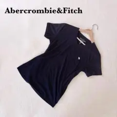 アバクロンビー&フィッチ Vネック Tシャツ XS 半袖 アイコン ネイビー