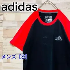 YC12【US輸入】adidas　半袖Ｔシャツ【メンズS】ブラック　レッド