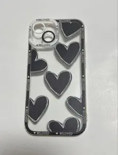 iPhone15用ケース ハート柄