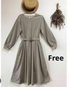 ehka sopoコーデュロイワンピース　グリーン　Free