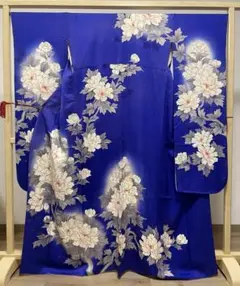 特価品】振袖単品165.5cm□青ブルー系成人式振袖正絹前撮り撮影RB59
