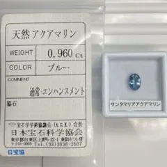 【ソ付き】サンタマリアアクアマリン　ルース　0.960ct