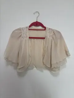 シフォン ボレロ レース付き　パーティードレス　結婚式　お呼ばれドレス