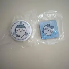 ちいかわ くら寿司 コラボ 缶バッジ マグネット 2点セット　ハチワレ