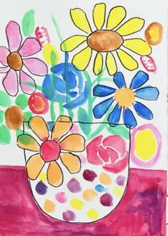 アートポスター風ドローイングA4水彩アクリル絵画原画抽象画