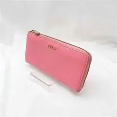 FURLA ラウンドファスナー長財布 ピンク系 レディース