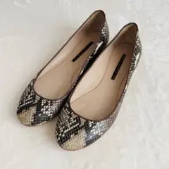 【美品】PELLICO ペリーコ フラット パンプス パイソン 22.5cm
