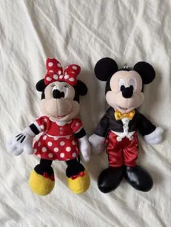 ミッキー　ミニー　ぬいぐるみバッジ ぬいば 燕尾 水玉