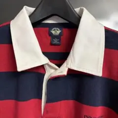 DOCKERS ストライプポロシャツ 赤/黒