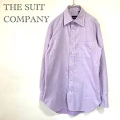 【ザスーツカンパニー】 長袖ワイシャツ 37/80 ストライプ 綿 パープル