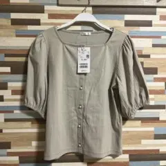 COLZAベージュ パフスリーブ シャツ Sサイズ