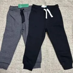H&M ジョガーパンツ　裏起毛　黒　グレー　長ズボン　スエット