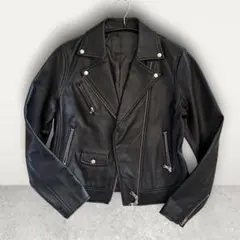 グリーンレーベルリラクシング シープレザー ダブルライダースジャケット L 40