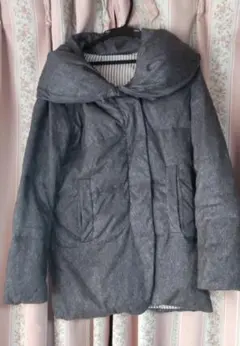 素敵なCOMME CA ISM のフード付きダウンジャケット☆ Ｌ☆グレー☆