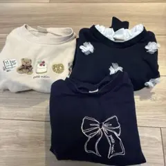 petit main 刺繍トレーナー 110 3点セット