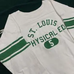 復刻 チャンピオン ランタグ フットボールT 七分袖 Mサイズ 白×緑