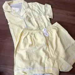 ギンガムチェックチェック　前開き　授乳服　マタニティ　部屋着　ルームウェア　半袖