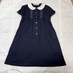 新品同様◻️familiar ネイビー 半袖ワンピース　お受験　現行品　ファミリア