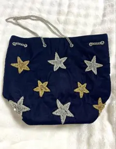 NINABAGS 3D星柄バケツ型トート（ベルベットレギュラーサイズ)