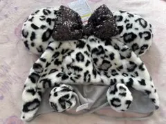 ディズニー ヒョウ柄ファンキャップ 白 グレー ホワイト