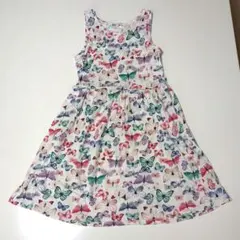 H&M 蝶柄 ノースリーブワンピース 122/128