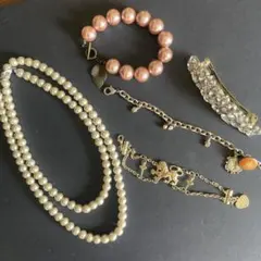 アクセサリーまとめ　ブレスレット3点　ネックレス　バレッタ