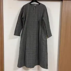HEAVENLY グレー系チェック柄 シャツワンピース