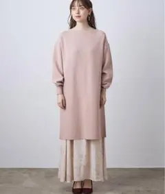 VIS セットアップ　プリントスカート＆ニットワンピース