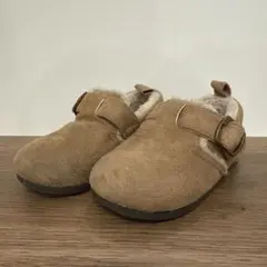 ブラウン スエード ファー付きシューズ 14.0cm