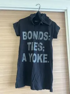 早い者勝ち！破格　COMME CA ISM フード付き半袖Tシャツ ブラック Fのサムネイル