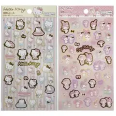 サンリオ ハローキティ マイメロディ 箔押しシールステッカー 2枚セット
