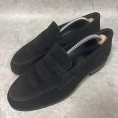 鞆ゑ TE703コインローファー スエード ブラック25cm