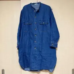 SELF SERVICE ノーカラーデニムジャケット　ロングコート　Lサイズ