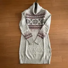 【UNIQLO】 ノルディック柄 ニットワンピース S