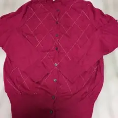 エクストラファインメリノウール長袖カーディガン　Lサイズ