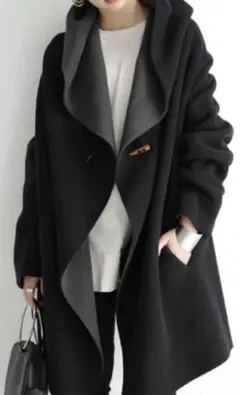【値下げしました】アンティカ　ダブルボアコート　ブラック