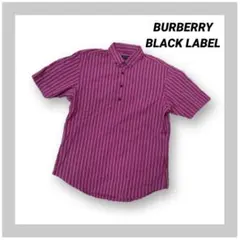 【2】BURBERRY BLACK LABEL 半袖シャツ ボタンダウン