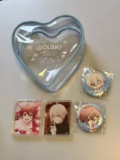 アイナナ アニカフェ 七瀬陸 九条天 ハート型クリアケース 缶バッジ コロッタ