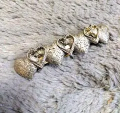 ヴィンテージハートモチーフ バレッタ シルバーカラー ヘアアクセサリー