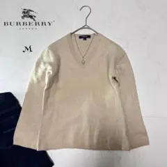 未使用級 ふんわり BURBERRY カシミヤ100% Vネックニット ベージュのサムネイル